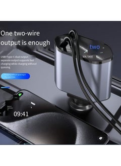 Neutral 12/24V 120W Fast Car Charger with Retractable Charging Cable Fast Car Power Adapter PD20W for iPhone Type C 40W Car Bluetooth USB Charger Plug with iPhone,Samsung,Galaxy,Huawei,Xiaomi  - Image 3