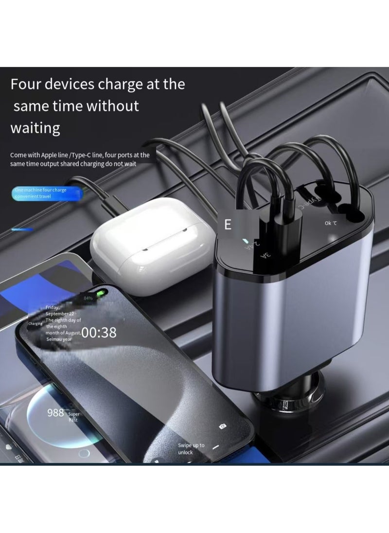 12/24V 120W Fast Car Charger with Retractable Charging Cable Fast Car Power Adapter PD20W for iPhone Type C 40W Car Bluetooth USB Charger Plug with iPhone,Samsung,Galaxy,Huawei,Xiaomi - pzsku/ZA258D68DD7AC550393B2Z/45/_/1725519920/0ac4b1c6-d36a-4103-9091-64688092330b