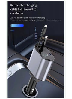 Neutral 12/24V 120W Fast Car Charger with Retractable Charging Cable Fast Car Power Adapter PD20W for iPhone Type C 40W Car Bluetooth USB Charger Plug with iPhone,Samsung,Galaxy,Huawei,Xiaomi  - Image 5