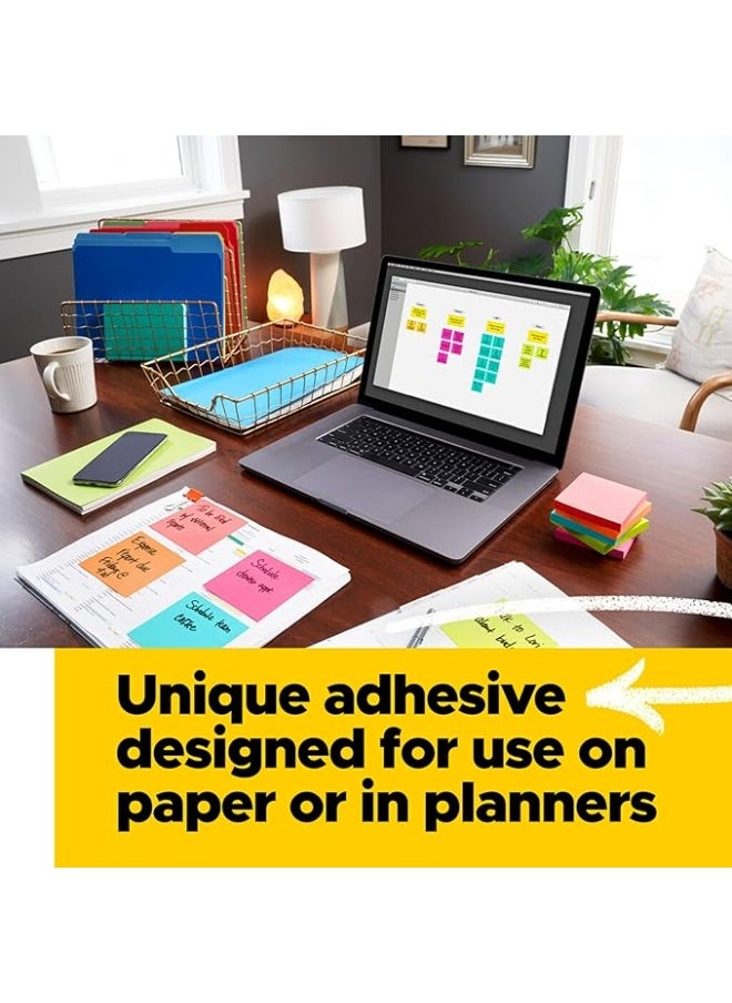 Post It - Post-it Notes Neon Colors 654-5PK3 x 3 in (76 x 76 mm), 5 pads/pack | Assorted Colors | Sticky Notes | For Note Taking, To Do Lists and Reminders | Clean Removal | Recyclable | 100 sheets/pad - Image 1