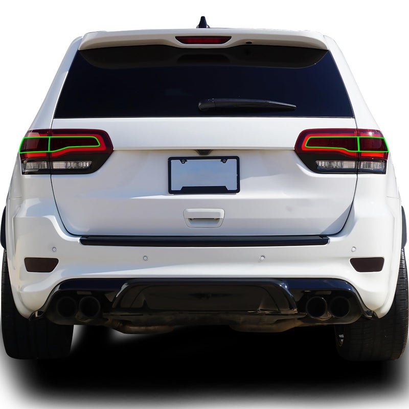 BOGAR TECH DESIGNS Rear Tail Light Hawk Eye Overlay Tint Sticker Compatible with Jeep Grand Cherokee 20142021 Dark