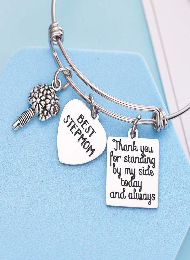 LParkin Stepmom Wedding Gift Thank You for Standing by My Side Today and Always Stepmom of The Bride Groom Bracelet Gift (Bangle-Bracelet) - Image 5