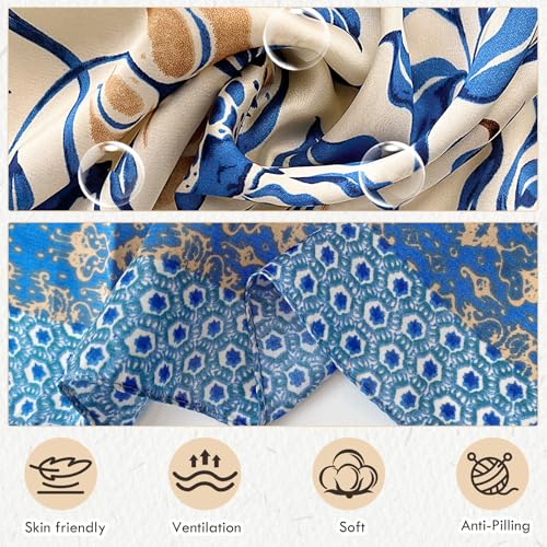 CoolShef Head Scarf for Women Stylish | 27.5" Like Satin Silk Scarf | Printed Square Scarves for Women and Girls | Hair Wrapping, Bandana, Neck & Head Accessories - Image 3