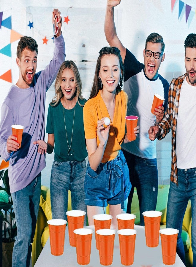 cssopenss 120 pcs Orange Plastic Cups Halloween plastic Disposable cups 16 oz orange Party Cups for drinking Tastings served Snacks Barbecues Picnics - Image 4