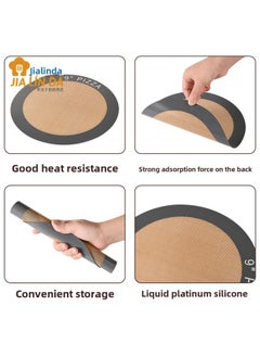 Generic Round Silicone Baking Mat Oven Baking Puff Macaron Biscuit Bear Baking Tray Grid Mat Cookie High Temperature Resistance-Size:22.8*22.8*0.07cm  - Image 2