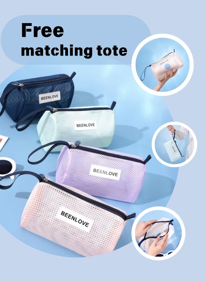 Extra Large Beach Bag, Waterproof & Sand-Proof Standable Tote, Mesh Swim Gym Bag for Men & Women, with Free Mini Pouch - For Pool, Travel & Sports (Multiple Colors) - Image 5