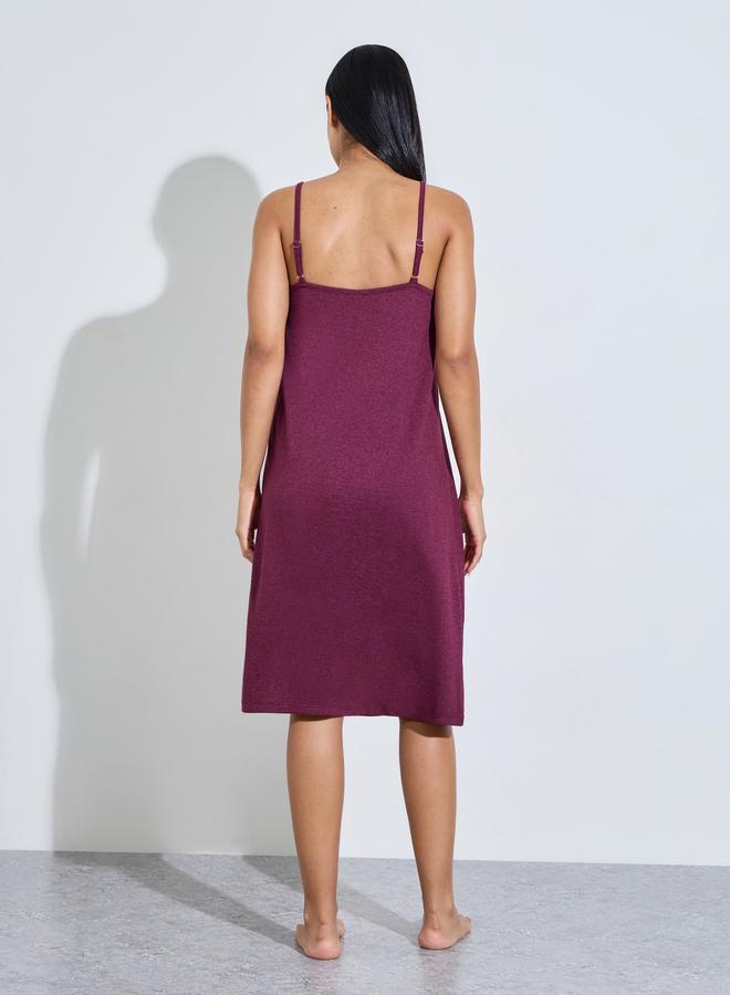 Styli PACK OF 2 - CHERRY AOP & SOLID PINTUCK DETAIL SLIPDRESS - KNEE - Image 5
