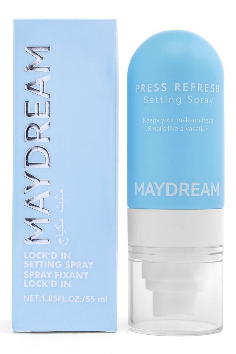 مي دريم مثبت المكياج ذا فايس جلو سيتينغ سبراي، مقاوم للانتقال ومضاد للماء - Image 1