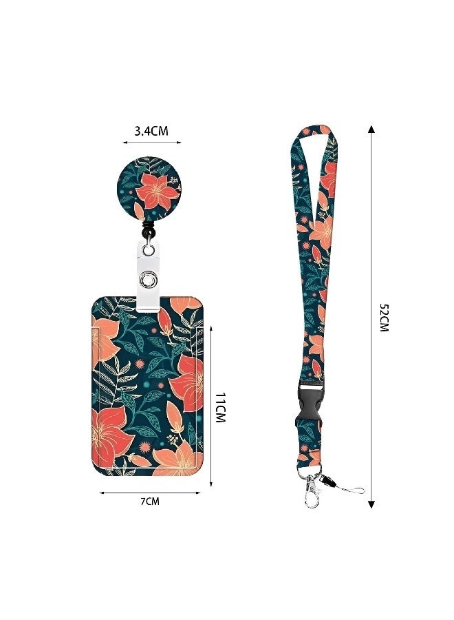 مجموعتان من حامل بطاقة الهوية مع حزام حامل بطاقة الهوية حامل بطاقة الهوية للمفاتيح تذاكر الحافلة اللوازم المدرسية حامل بطاقة مع قفل لوبستر دوار للنساء المعلمات والممرضات والأطباء والطلاب - Image 4