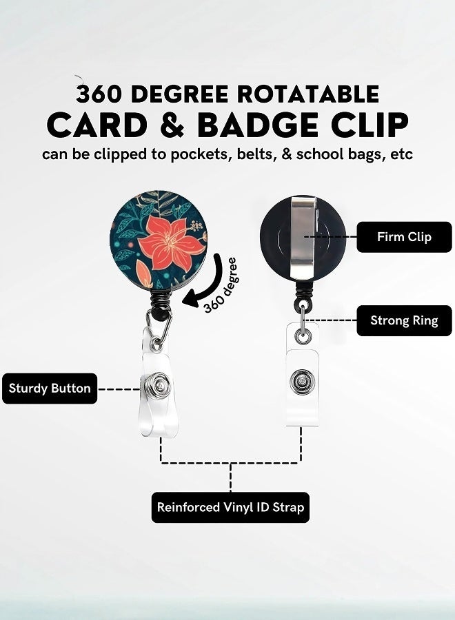 مجموعتان من حامل بطاقة الهوية مع حزام حامل بطاقة الهوية حامل بطاقة الهوية للمفاتيح تذاكر الحافلة اللوازم المدرسية حامل بطاقة مع قفل لوبستر دوار للنساء المعلمات والممرضات والأطباء والطلاب - Image 5