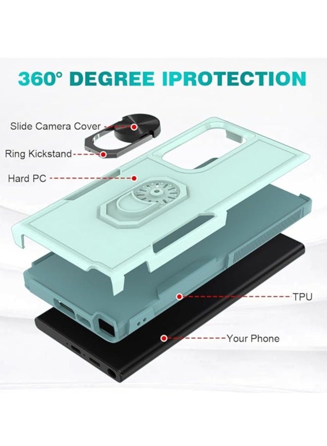 عام الغطاء مخصص لهواتف Samsung Galaxy S23 FE/S23 Ultra/S23 Plus/S23، والغطاء الثقيل المضاد للصدمات بالكامل والمزود بحلقة معدنية متينة متوافق مع هواتف سلسلة Samsung Galaxy S23. - Image 3