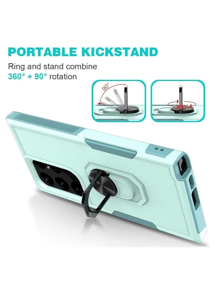 عام الغطاء مخصص لهواتف Samsung Galaxy S23 FE/S23 Ultra/S23 Plus/S23، والغطاء الثقيل المضاد للصدمات بالكامل والمزود بحلقة معدنية متينة متوافق مع هواتف سلسلة Samsung Galaxy S23. - Image 2