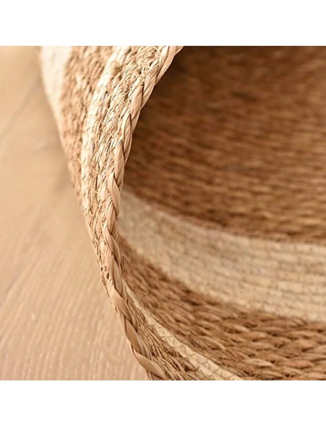 سجادة الجوت المستديرة من الألياف الطبيعية من FFD - سجادة منطقة الجوت - سجادة الجوت - سجادة مضفرة ناعمة للاستخدام الداخلي والخارجي والمطبخ وغرفة النوم وغرفة المعيشة والممرات - Image 3