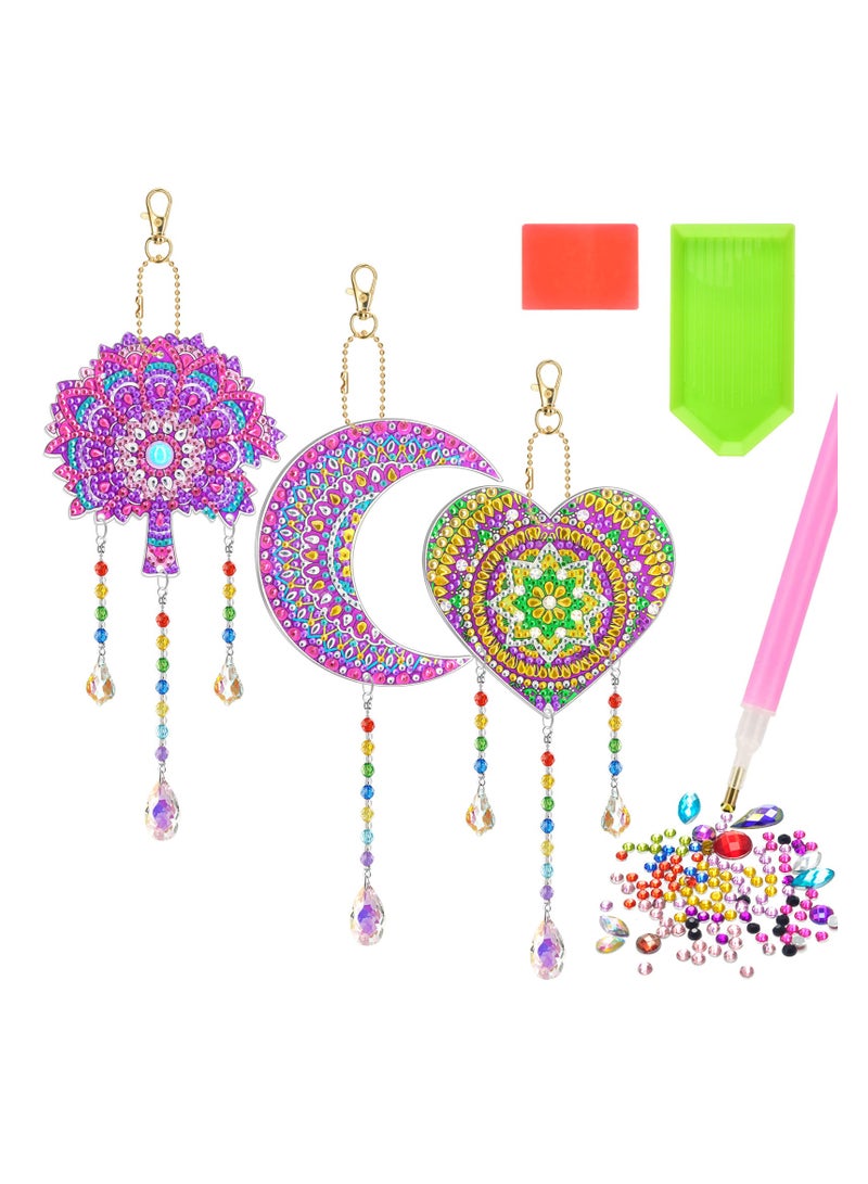 general Diamond Painting Sun catchers Double Sided Design Diamond Art Kits Window Hanging Diamond Painting Ornaments DIY Diamond Art For Adults, Teens, Kids, Boys And Girls (3P001) - Image 1