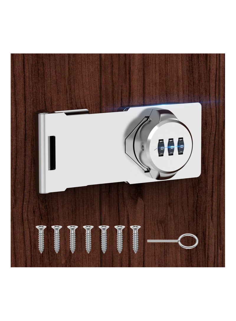 Y&D Household Cabinet Password Locks, Door Combination Lock,Door Lock Clasp w/Screws for Cabinet, Privacy can use Cabinet,Mailbox,Pet Doors,Office File Lock(Silver)  - Image 1