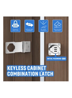 Y&D Household Cabinet Password Locks, Door Combination Lock,Door Lock Clasp w/Screws for Cabinet, Privacy can use Cabinet,Mailbox,Pet Doors,Office File Lock(Silver)  - Image 2