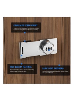 Y&D Household Cabinet Password Locks, Door Combination Lock,Door Lock Clasp w/Screws for Cabinet, Privacy can use Cabinet,Mailbox,Pet Doors,Office File Lock(Silver)  - Image 3