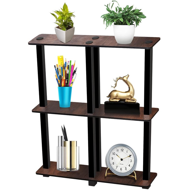 LINGAZ 4 Tier Floor Wall Standing End Table Storage Shelves and Display Organizer - Image 1