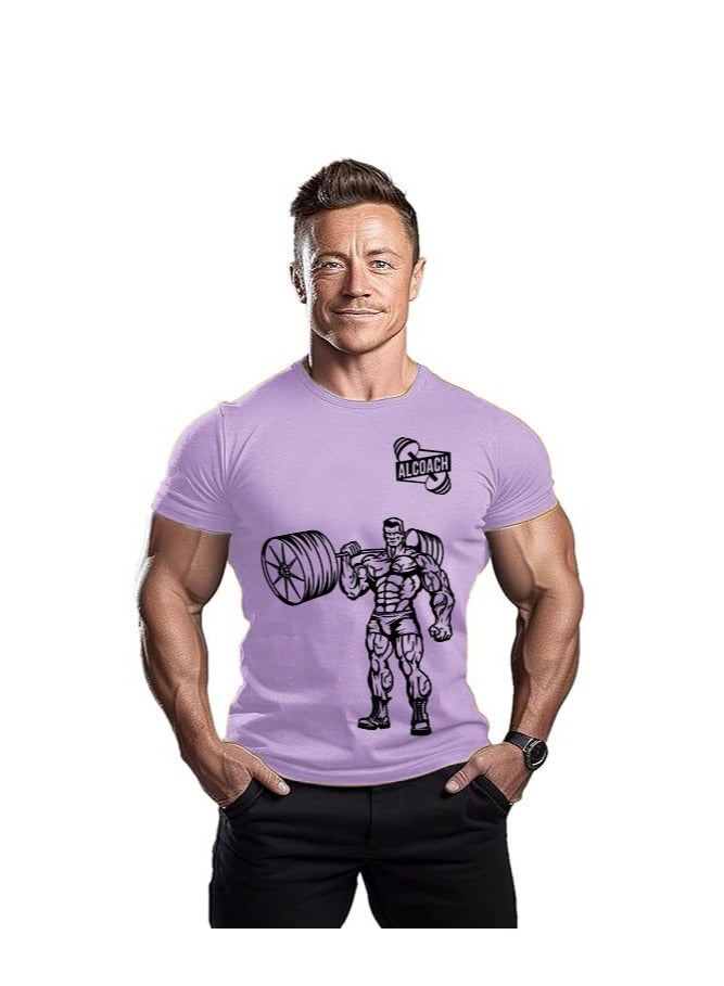 ALCOACH Men's Oversize T-shirt - ALCOACH - NEVER GIVE UP  Printed for exercise, gym and bodybuilding  - Image 3