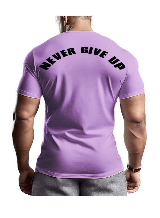 ALCOACH Men's Oversize T-shirt - ALCOACH - NEVER GIVE UP  Printed for exercise, gym and bodybuilding  - Image 4