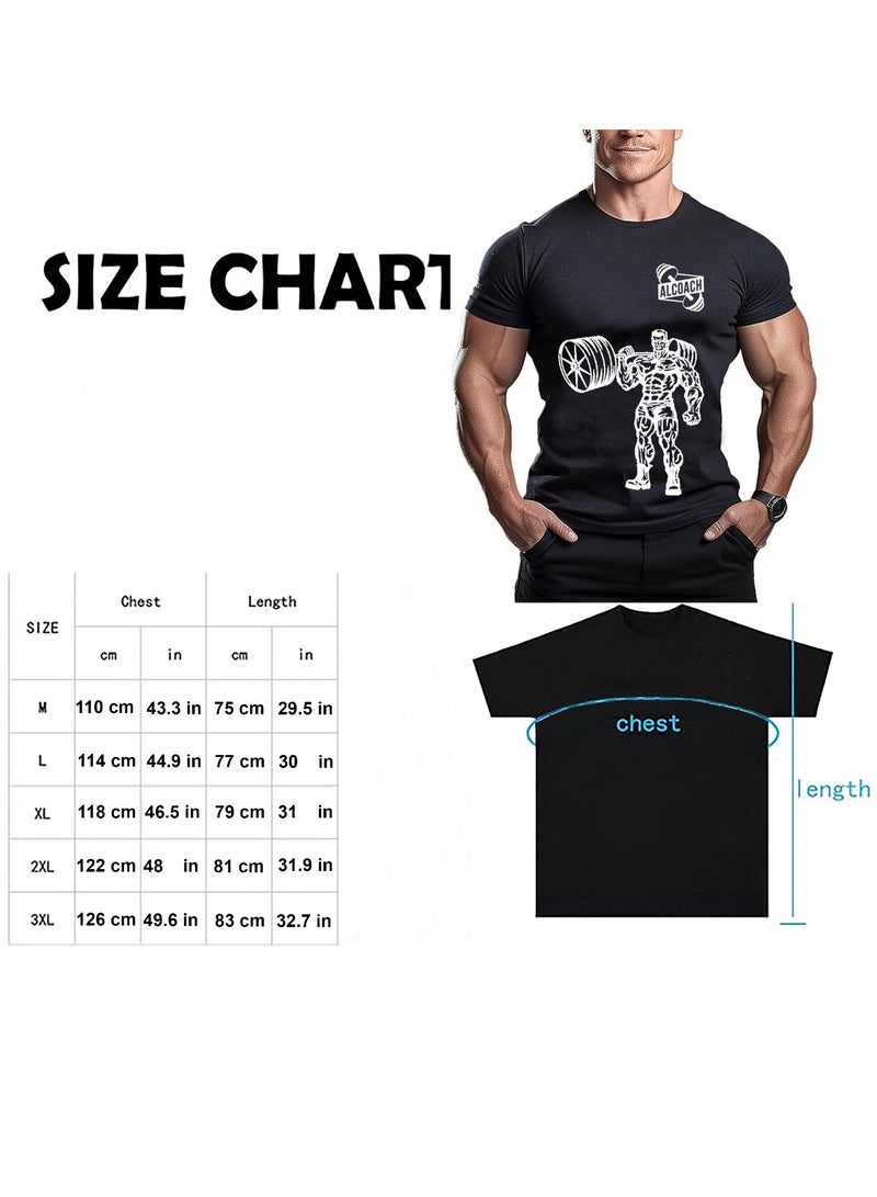 ALCOACH Men's Oversize T-shirt - ALCOACH - NEVER GIVE UP  Printed for exercise, gym and bodybuilding  - Image 5