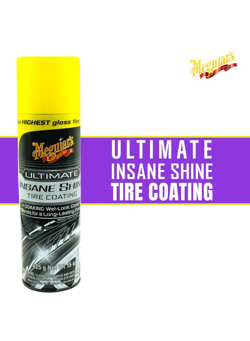 Meguiar's Ultimate Insane Shine Tire Coating Spray 425g High Gloss Lasting - Image 1