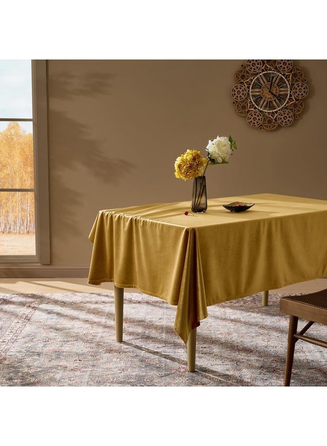 OMMATO Gold Velvet Rectangle Tablecloth 55x84 Inch Vintage French Table Cloth Retro Farmhouse Rustic Tablecloths Washable Table Cover for Christmas Party Wedding Kitchen Dinning Tabletop Decoration,Fall - Image 4