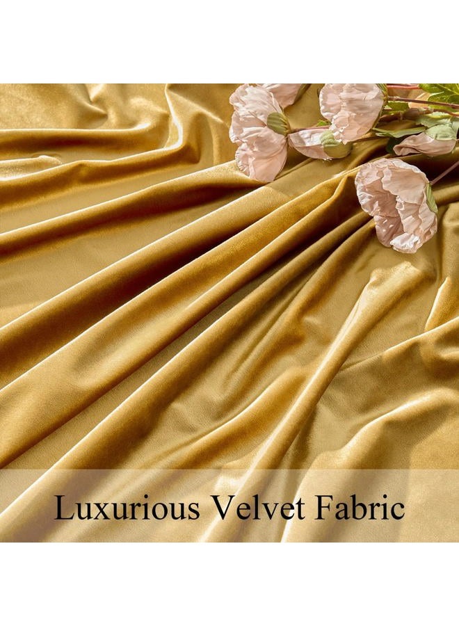 OMMATO Gold Velvet Rectangle Tablecloth 55x84 Inch Vintage French Table Cloth Retro Farmhouse Rustic Tablecloths Washable Table Cover for Christmas Party Wedding Kitchen Dinning Tabletop Decoration,Fall - Image 3