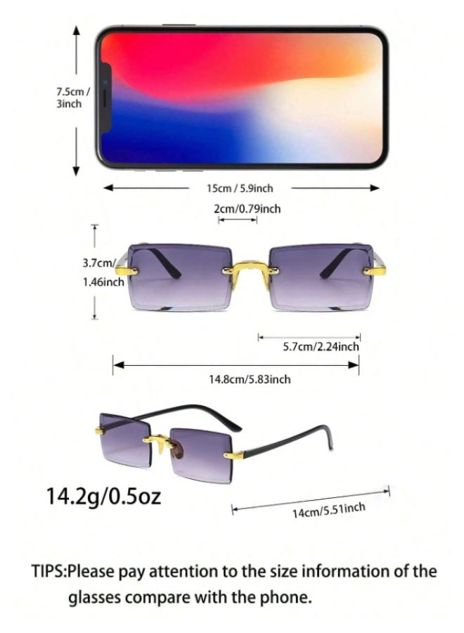 GAS Rectangular rimless gradient sunglasses (please select a color) - Image 3