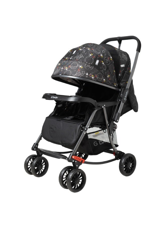 GBaby Nortor Wilder Lightweight Foldable Travel Stroller with Reversible Handle and Storage Basket, Black - Image 4