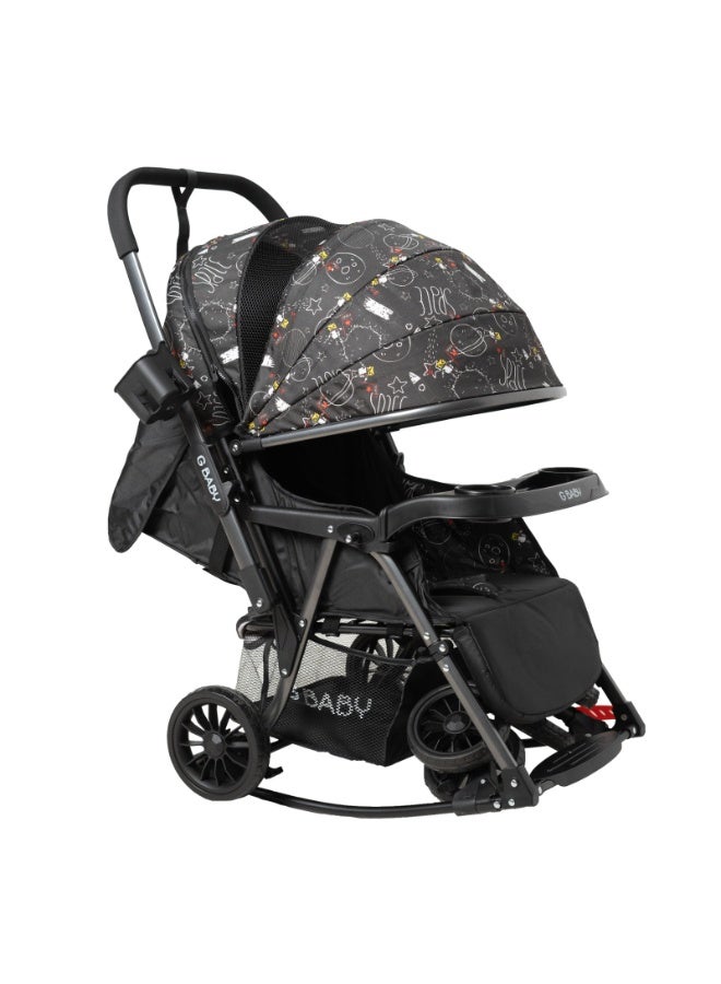 GBaby Nortor Wilder Lightweight Foldable Travel Stroller with Reversible Handle and Storage Basket, Black - Image 3