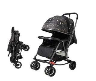 Nortor Wilder Lightweight Foldable Travel Stroller with Reversible Handle and Storage Basket, Black
