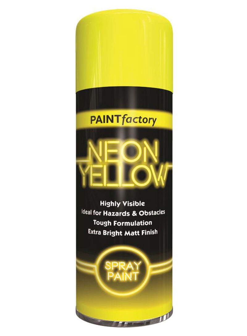 مصنع الطلاء دهان بخاخ نيون عالي الوضوح من مصنع الطلاء – اللون الأصفر ٤٠٠ مل - Image 1