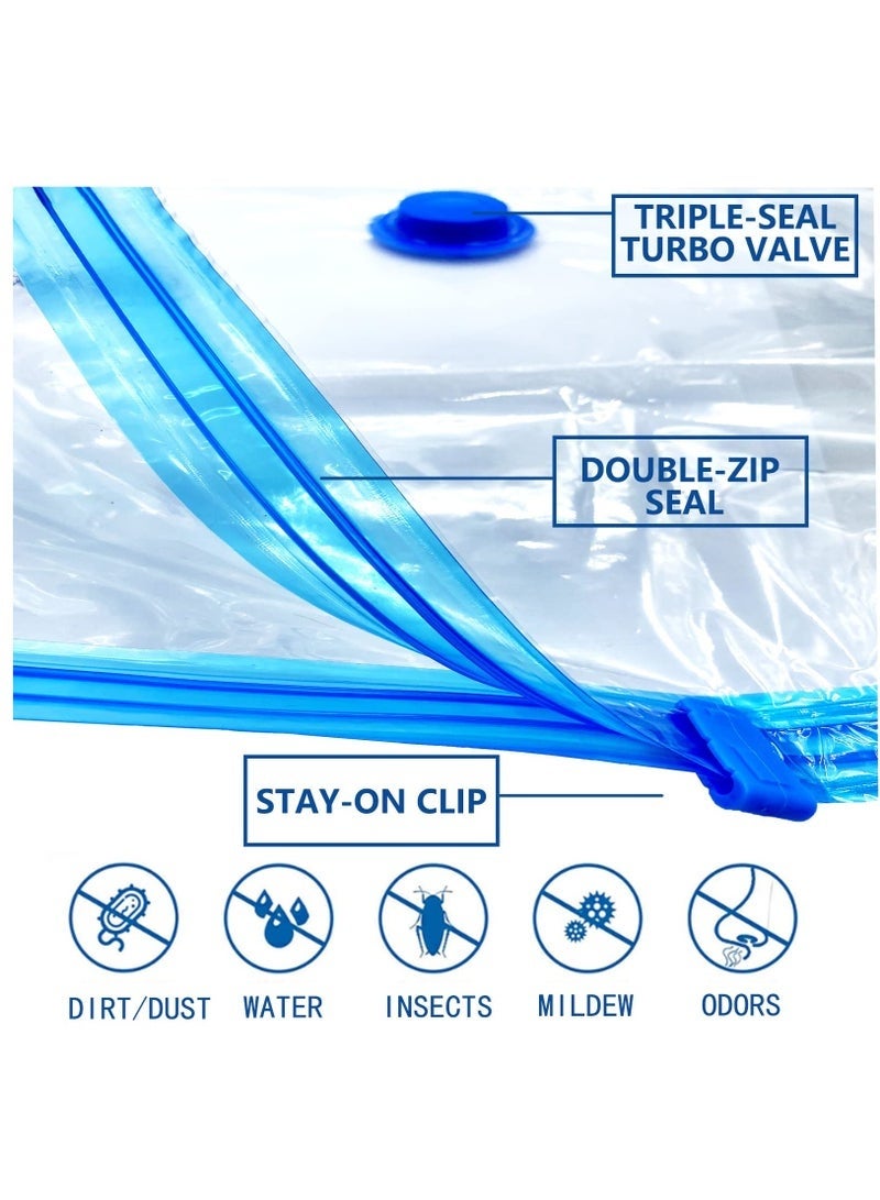 Bukela Vacuum Bag Vacuum Storage Bags - Space Saver Vacuum Storage Bags Reusable Clothes Storage Bags Vacuum Seal Bags for Clothing Comforters Blankets Bedding (2 Medium/2 Large/2 Jumbo) - Image 4