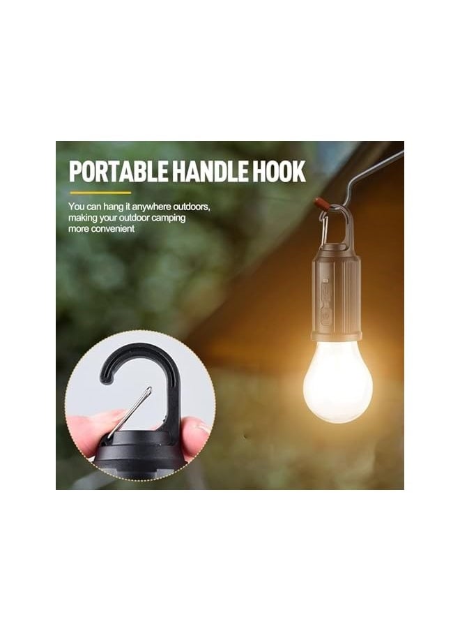 erorex LED Camping Lantern, Portable Solar Light Bulb with 3 Lighting Modes, Battery Powered Emergency Lantern for Power Outages, Camping, Hiking & Indoor Use, 2 Pack  - Image 2