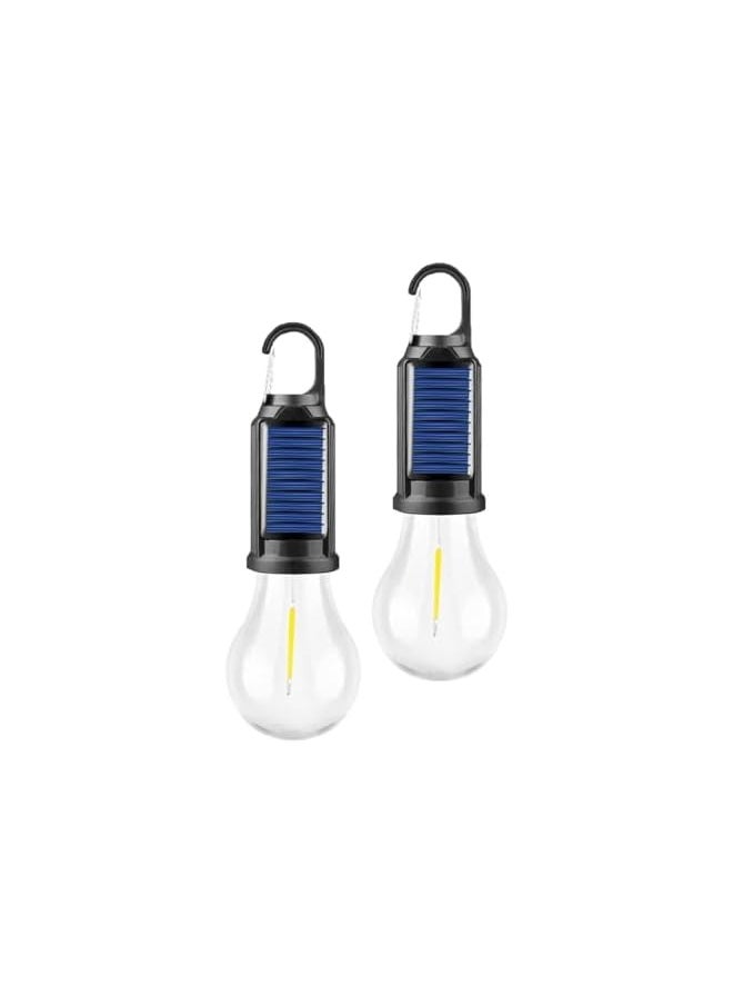 erorex LED Camping Lantern, Portable Solar Light Bulb with 3 Lighting Modes, Battery Powered Emergency Lantern for Power Outages, Camping, Hiking & Indoor Use, 2 Pack  - Image 1