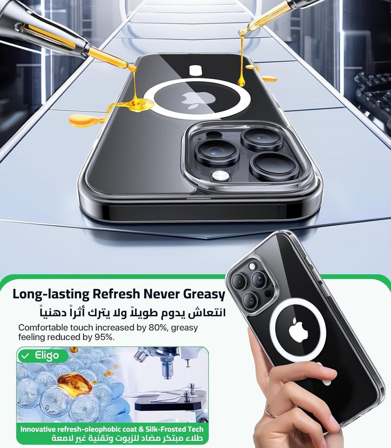 Eligo For Iphone 13 Pro Magnetic Case, Compatible With Magsafe, Anti-Yellowing Crystal Clear Shockproof Protection Back Cover, Ultra Slim Strong Magnet Phone Shell Case For Apple 13 Pro 2021 - Image 2