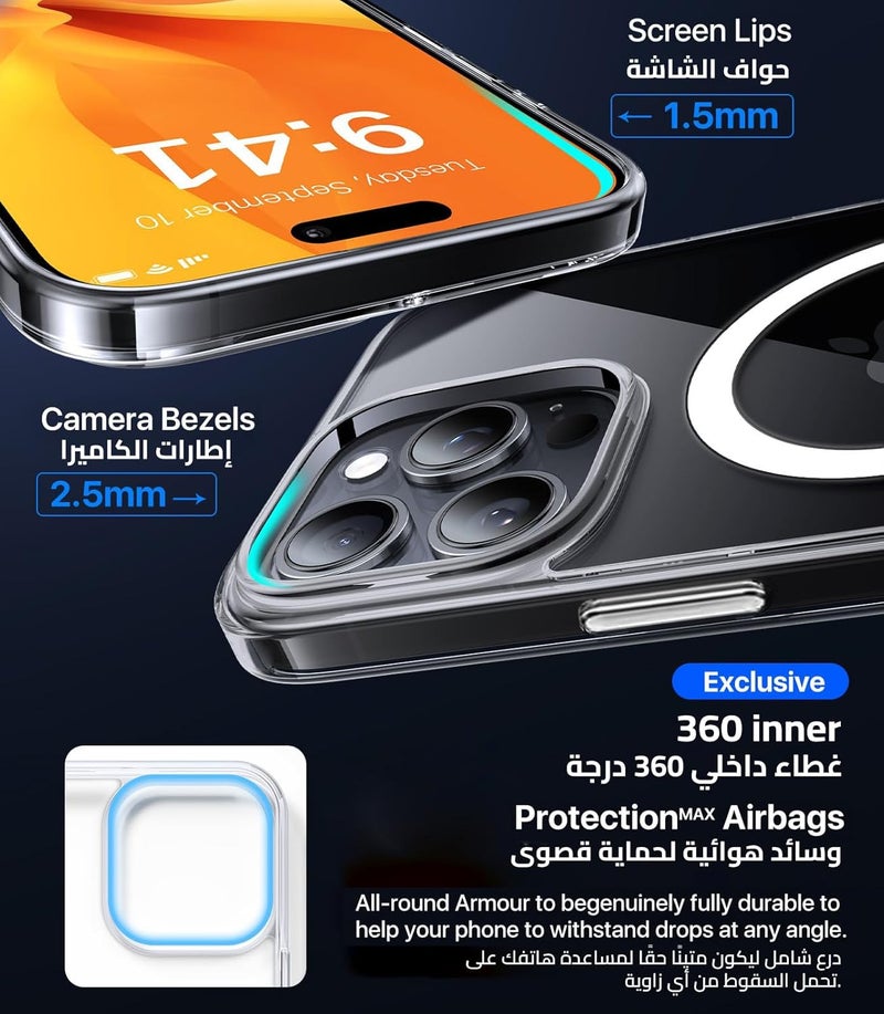 Eligo For Iphone 13 Pro Magnetic Case, Compatible With Magsafe, Anti-Yellowing Crystal Clear Shockproof Protection Back Cover, Ultra Slim Strong Magnet Phone Shell Case For Apple 13 Pro 2021 - Image 5