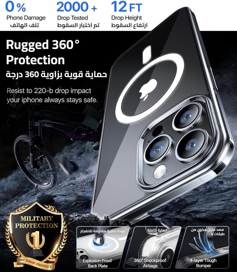 Eligo For Iphone 13 Pro Magnetic Case, Compatible With Magsafe, Anti-Yellowing Crystal Clear Shockproof Protection Back Cover, Ultra Slim Strong Magnet Phone Shell Case For Apple 13 Pro 2021 - Image 4