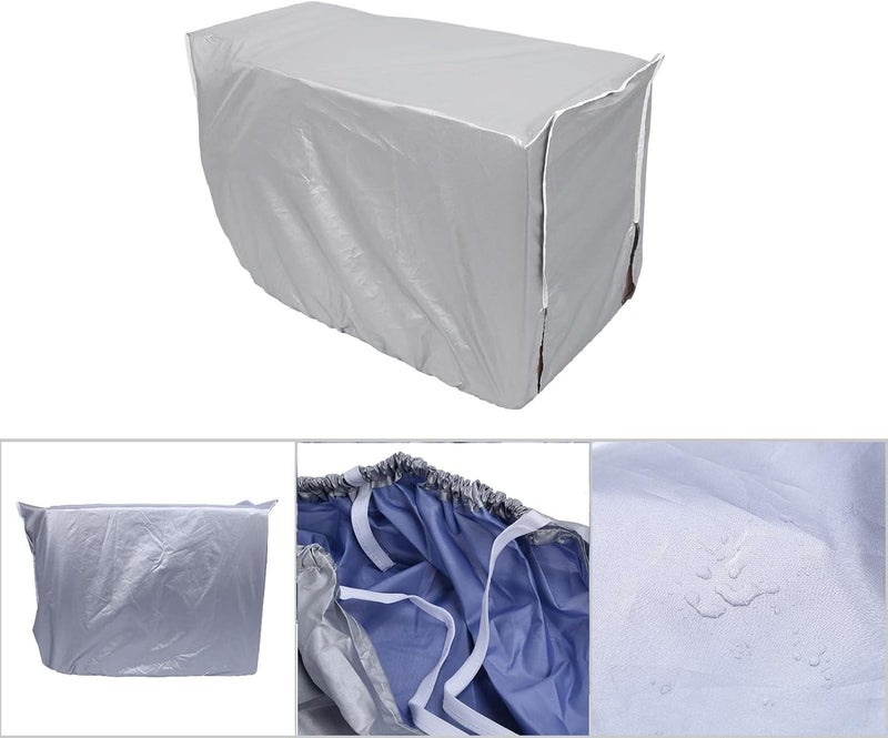 RIZGHWOY Outdoor AC Unit Cover, Waterproof, Silver, Polyester, 3 Sizes 80-94 cm, Anti Dust, Sunproof - Image 4