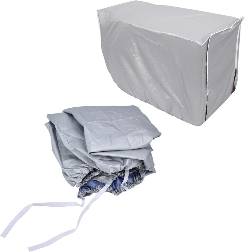 RIZGHWOY Outdoor AC Unit Cover, Waterproof, Silver, Polyester, 3 Sizes 80-94 cm, Anti Dust, Sunproof - Image 2