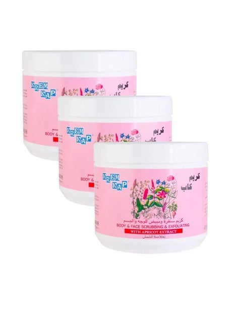 Pack of 3 Body And Face Scrubbing And Exfoliating Cream With Apricot Extract