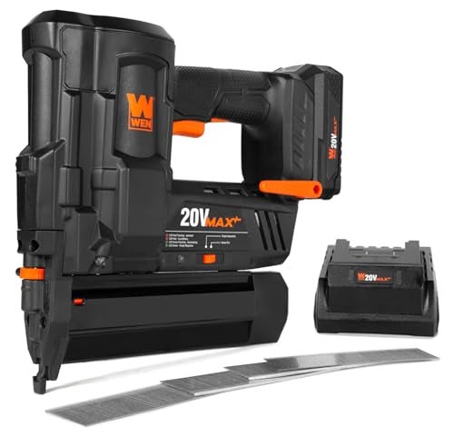 WEN 20V Max Cordless 18-Gauge Brad Nailer with 2.0Ah Battery and Charger (20512) - Image 1