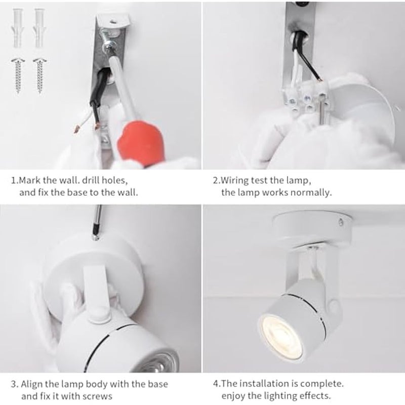 V.Nice 2pcs Surface Mounted GU10 LED Spotlight – 270° Rotatable Ceiling Spot Light Fixture, Black Aluminium Housing for Indoor Wall or Ceiling Lighting, Adjustable Beam Direction (Bulb Not Included) - Image 4