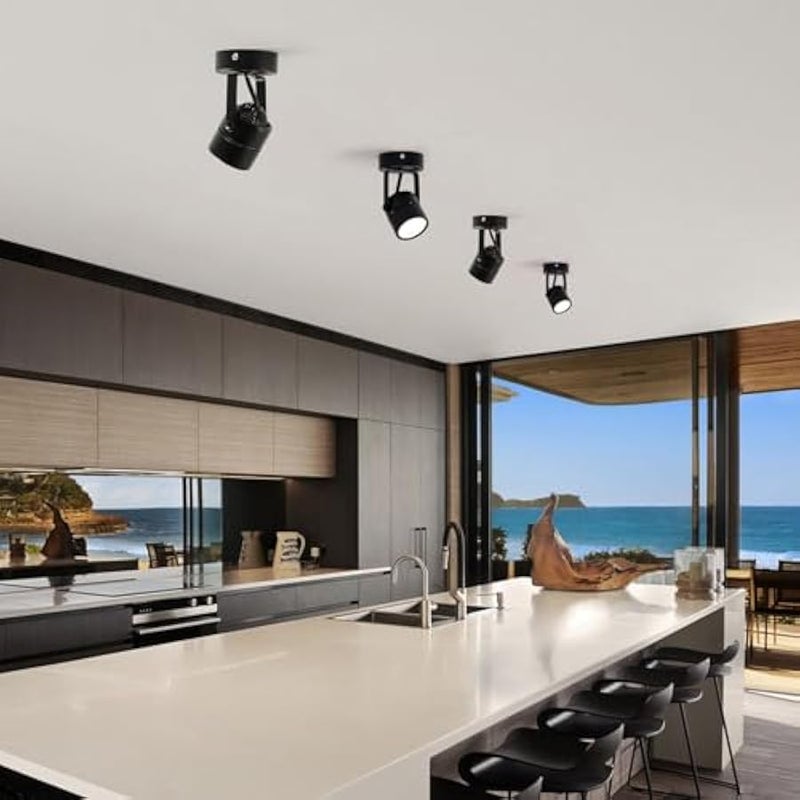 V.Nice 2pcs Surface Mounted GU10 LED Spotlight – 270° Rotatable Ceiling Spot Light Fixture, Black Aluminium Housing for Indoor Wall or Ceiling Lighting, Adjustable Beam Direction (Bulb Not Included) - Image 3