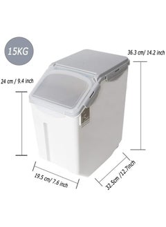 BLOOMING TIME Household Kitchen Plastic Sealed Rice Bucket Moisture Proof And Insect Proof Storage Box Transparent 15 KG Rice Box  - Image 3