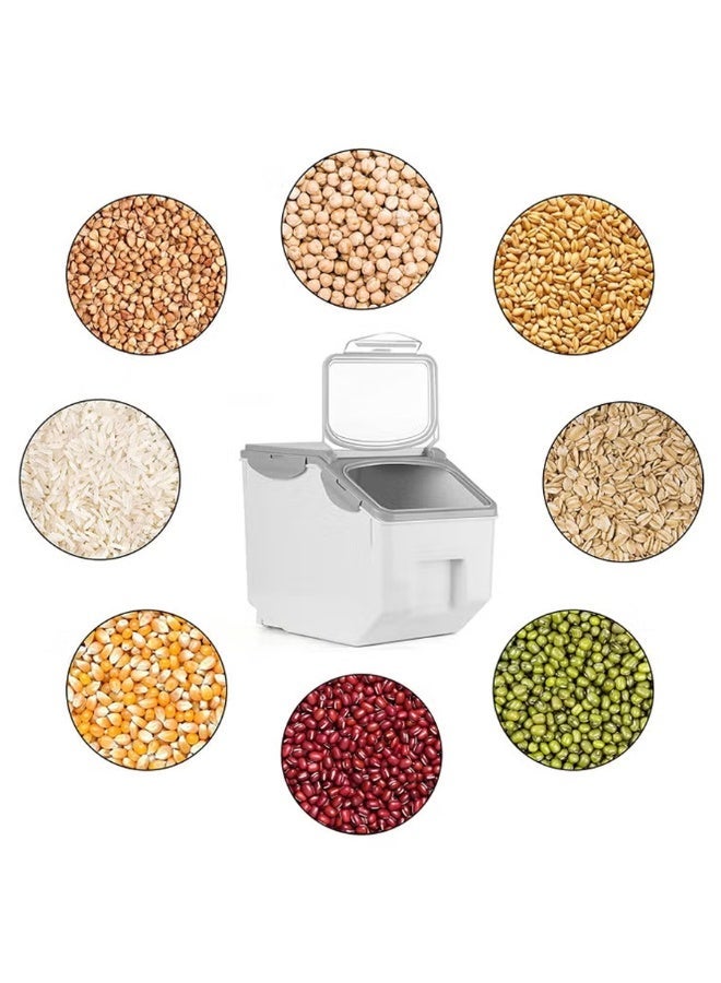 BLOOMING TIME Household Kitchen Plastic Sealed Rice Bucket Moisture Proof And Insect Proof Storage Box Transparent 10 KG Rice Box - Image 4