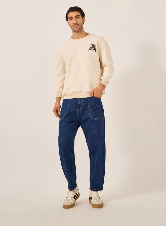 Fort Collins Fort Collins Embroidered Round Neck Oversized Sweatshirt  - Image 1