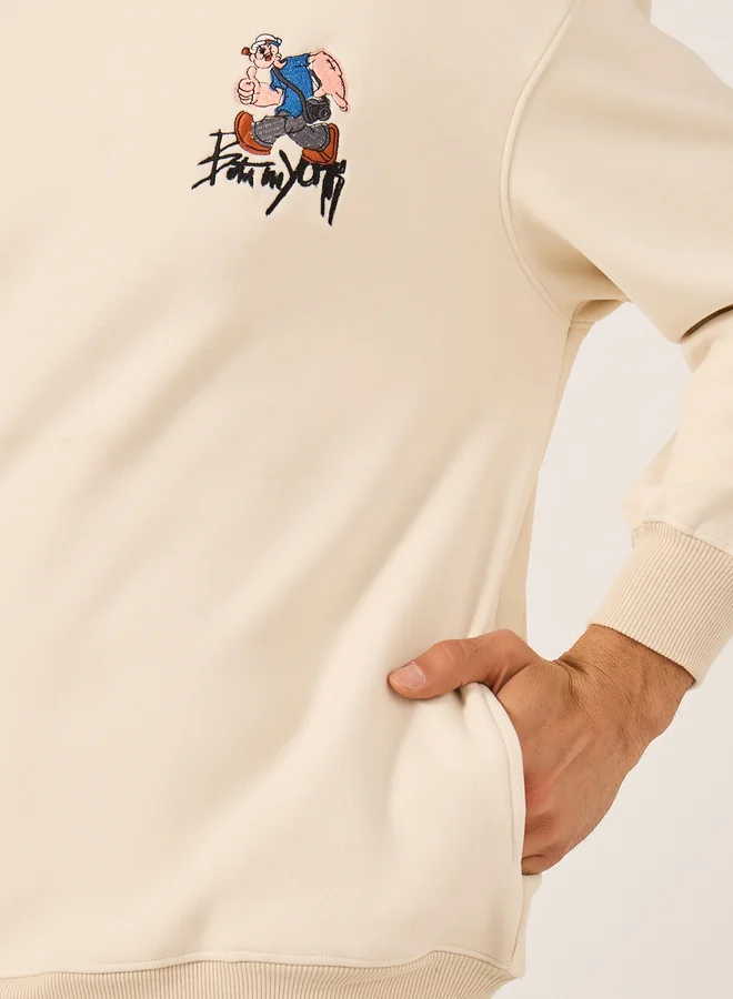 Fort Collins Fort Collins Embroidered Round Neck Oversized Sweatshirt