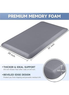 HOOKOR Thick Kitchen Mats for Floor, Kitchen Rug for Standing Desk, Non-Slip, Thicker, Stain Resistant, Waterproof, Comfort Anti Fatigue Floor Mat for Home, Kitchen, Office (Grey, 50 * 80CM)  - Image 2